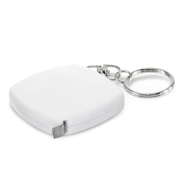 Gauge Tape Measure Key Ring (White)