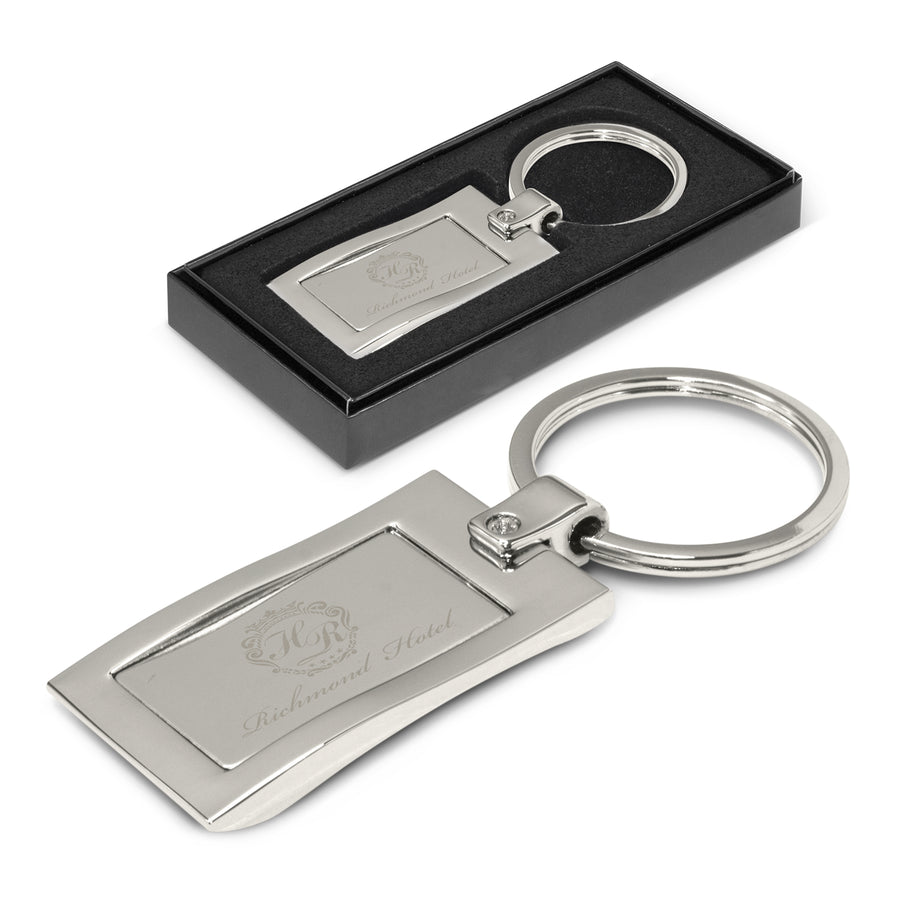 Current Wave Metal Key Ring (Shiny Chrome)