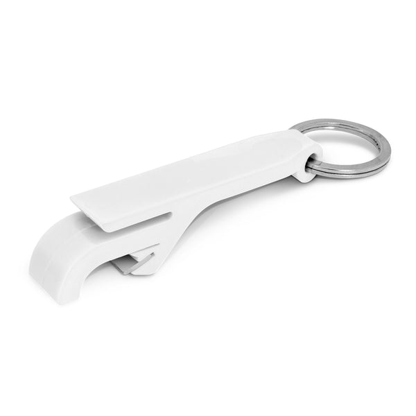 Tab Bottle Opener Key Ring (White)