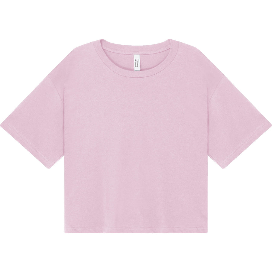 American Apparel 102 Boxy Cropped T-Shirt (Blush)