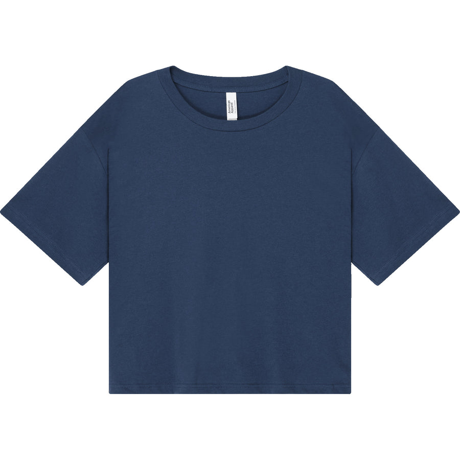 American Apparel 102 Boxy Cropped T-Shirt (Sea Blue)