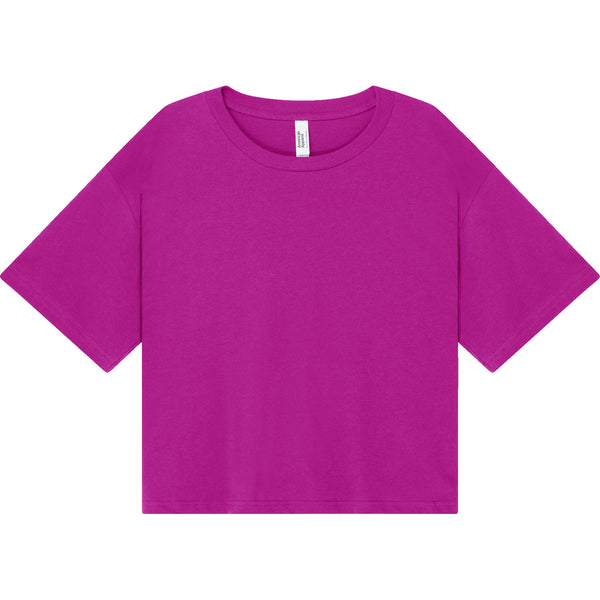 American Apparel 102 Boxy Cropped T-Shirt (Super Pink)