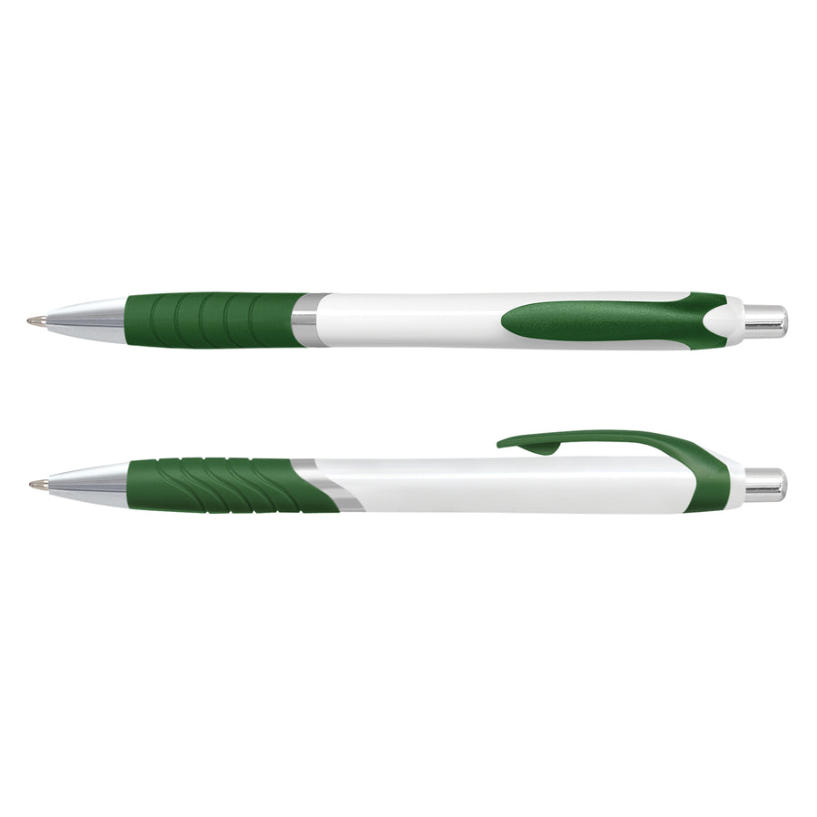 Quartz Jet Pen - White Barrel (Dark Green)