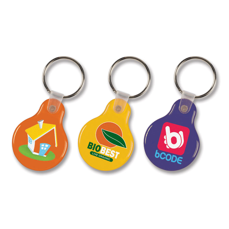 Clip Flexi Resin Key Ring - Round (White)