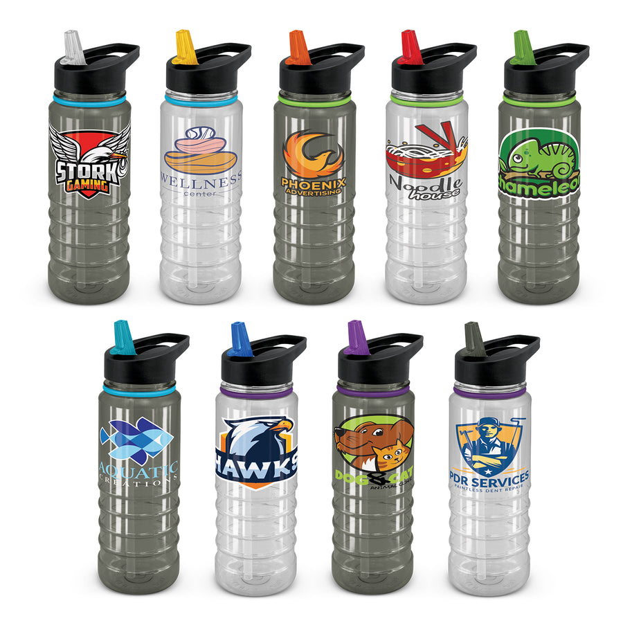 Solano Elite Bottle - Clear and Black (Black. Band: Bright Green)