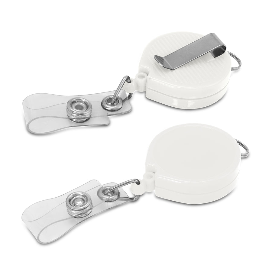 Clip Retractable ID Holder (White)