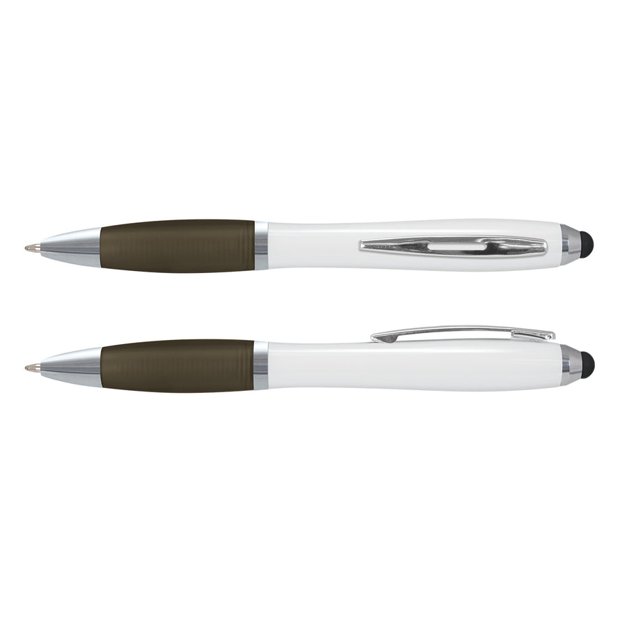 Slate Stylus Pen - White Barrel (Black)