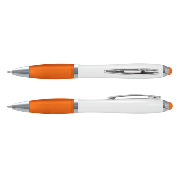 Slate Stylus Pen - White Barrel (Orange)