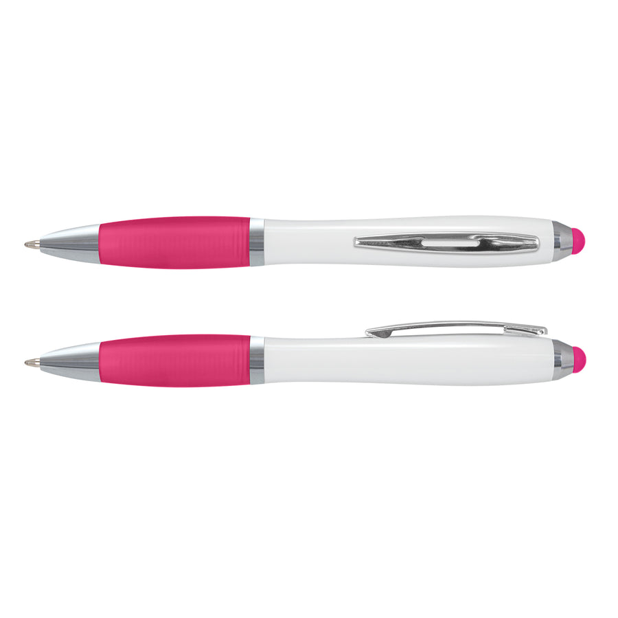 Slate Stylus Pen - White Barrel (Pink)