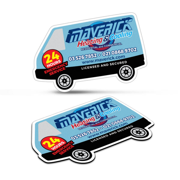 Fleet Fridge Magnet 90 x 55mm - Van Shape (White)