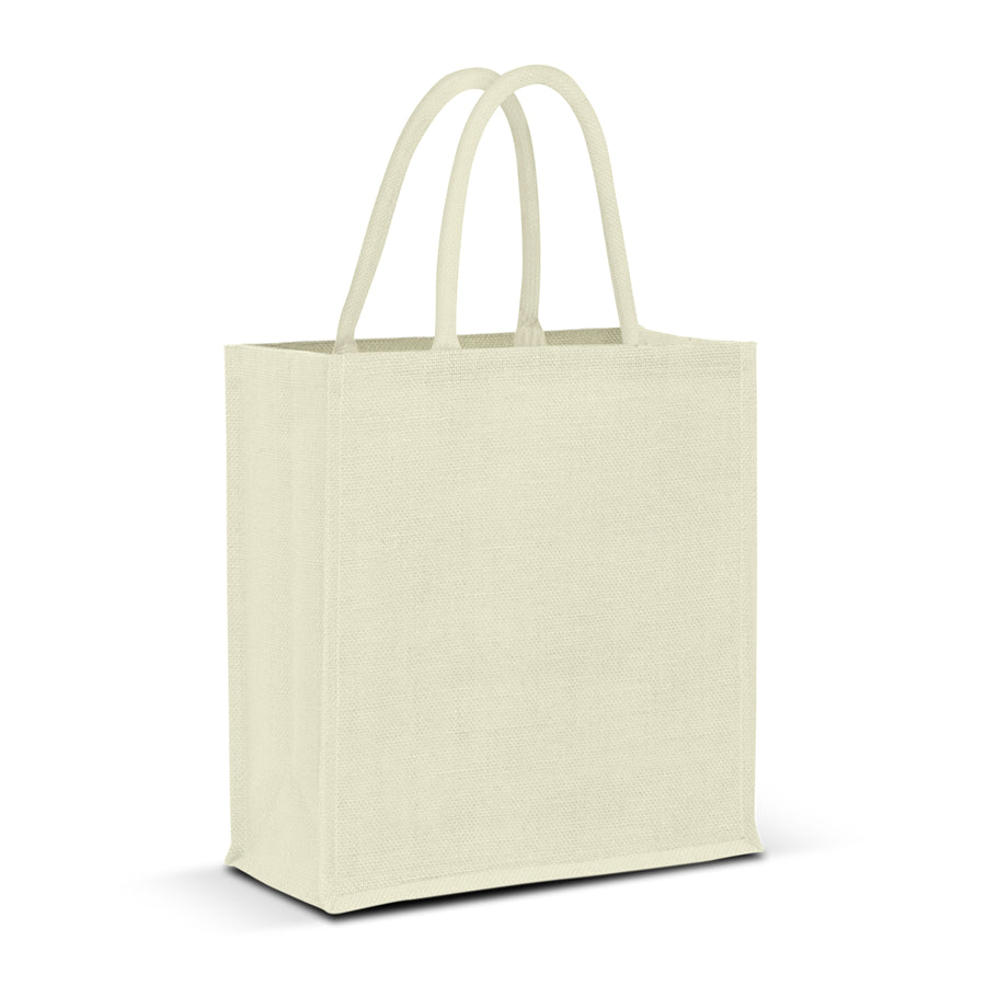 Flax Jute Tote Bag - Colour Match (White)