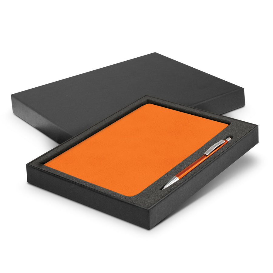 Grain Notebook and Pen Gift Set (Orange)