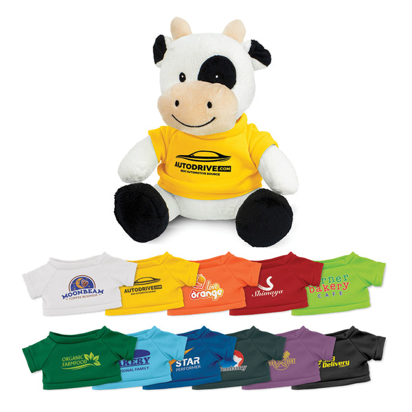 Meadow Cow Plush Toy (T-Shirt: White)