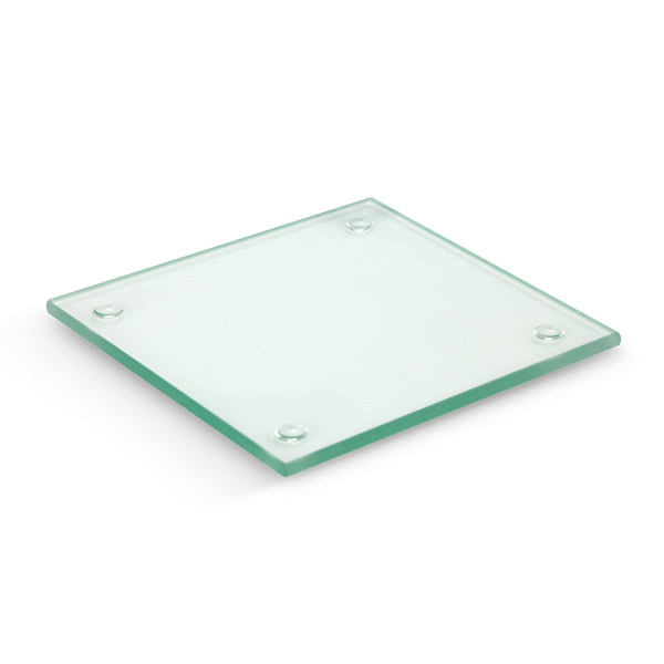 Crystal Single Glass Coaster Square - Full Colour (Clear)