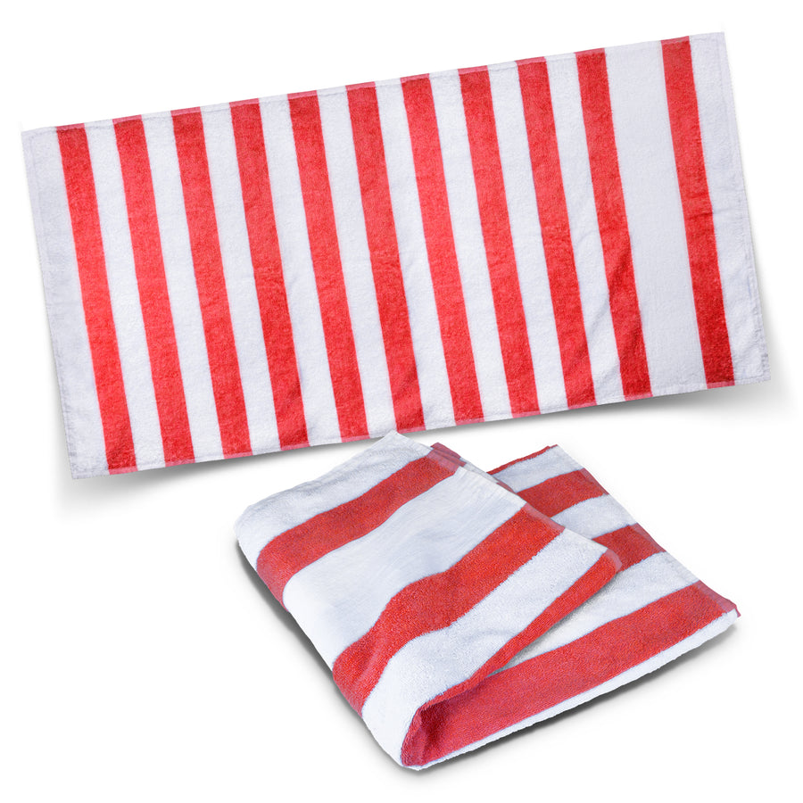 Esplanade Beach Towel (White/Red)