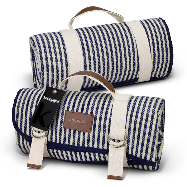 Keepsake Picnic Blanket (Natural/Navy)