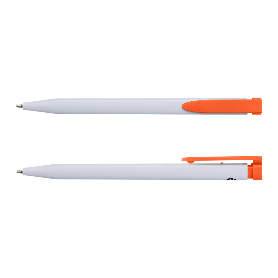Sage Recycled Plastic Pen (White/Orange)