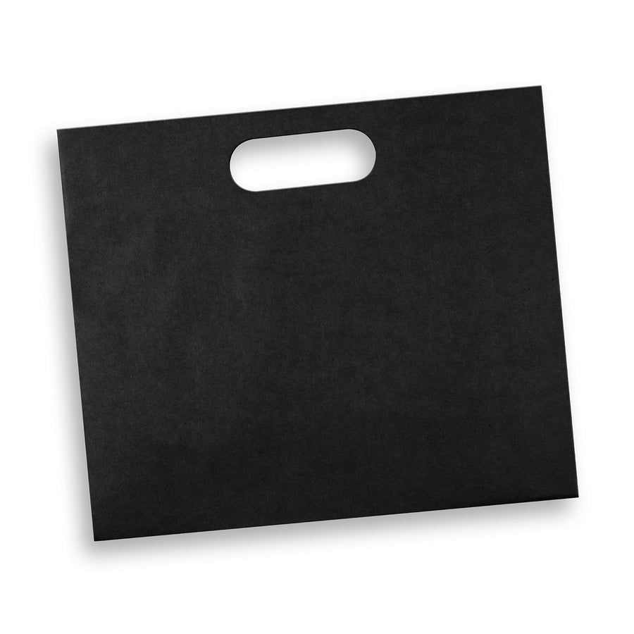 Kraft Large Die Cut Paper Bag Landscape (Black)