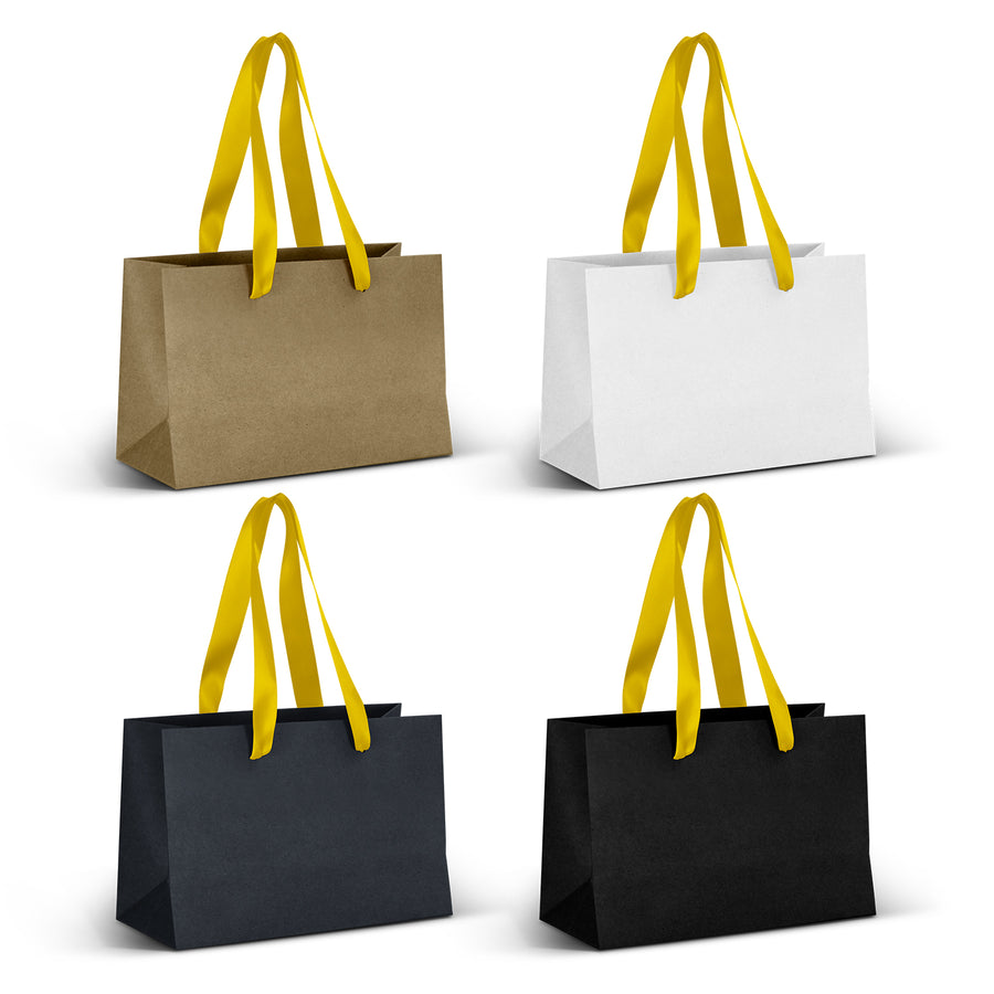 Boutique Small Ribbon Handle Paper Bag (Yellow)