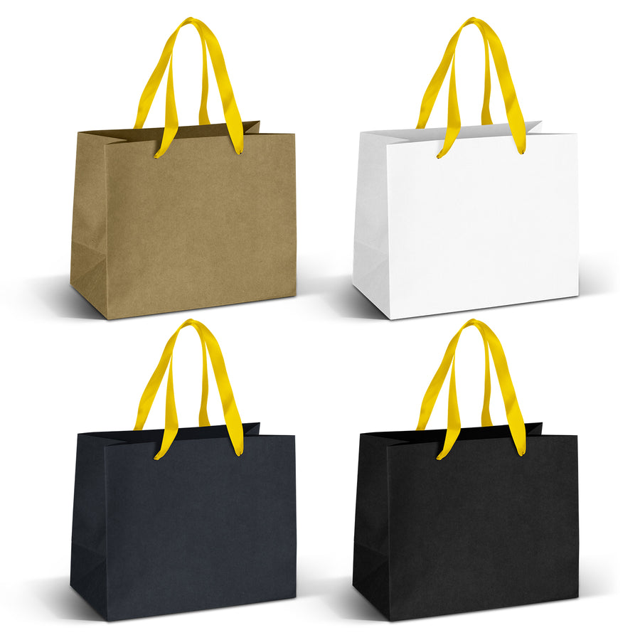 Boutique Medium Ribbon Handle Paper Bag (Yellow)