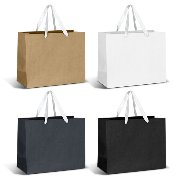 Boutique Large Ribbon Handle Paper Bag (White)
