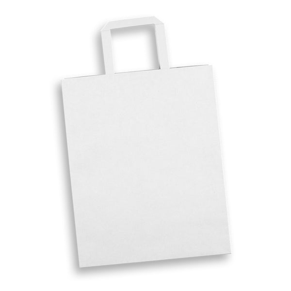 Canvas Large Flat Handle Paper Bag Portrait (White)
