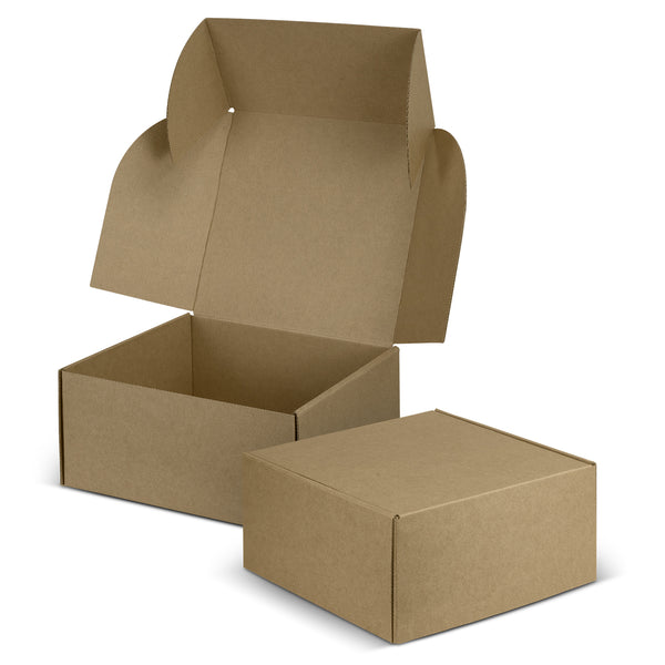 Vault Die Cut Box with Locking Lid - 225x225x113mm (Natural/Natural)