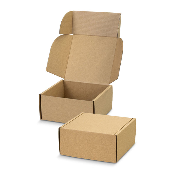 Vault Die Cut Box with Locking Lid - 130x130x65mm (Natural/Natural)