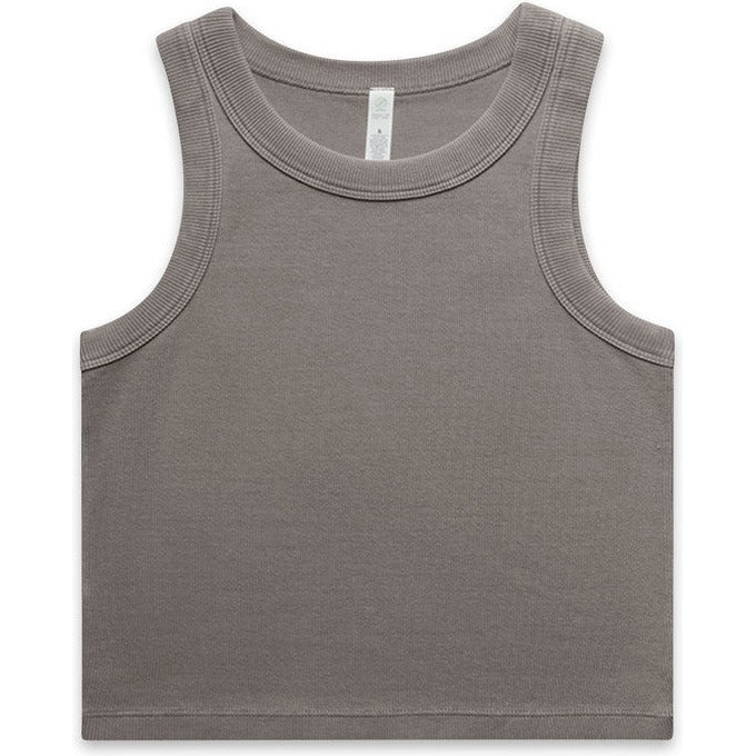 AS Colour Women's Faded Organic Rib Crop Tank | 4035 (Faded Grey)