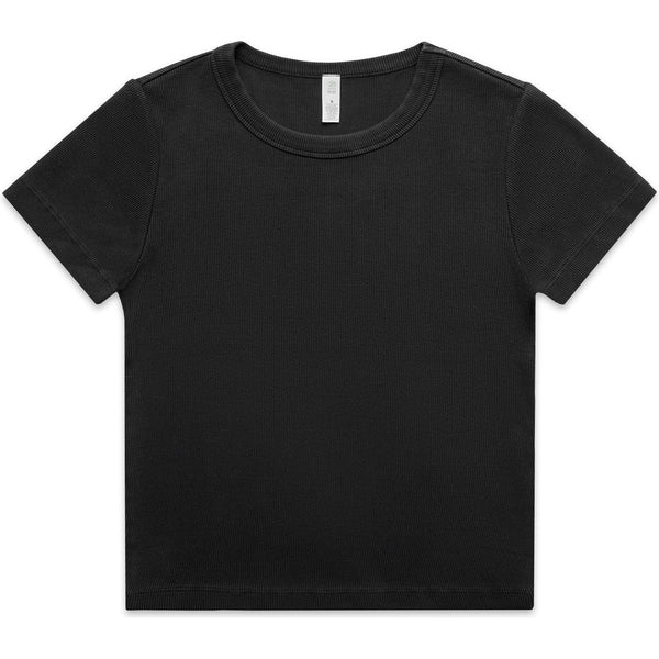 AS Colour Women's Faded Organic Rib Tee | 4036 (Faded Black)