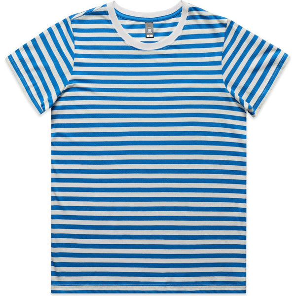 AS Colour Women's Maple Stripe Tee | 4037 (Natural/Mid Blue)