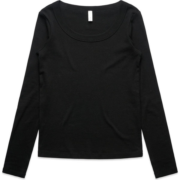 AS Colour Women's Organic Baby Rib L/S Tee | 4075 (Black)