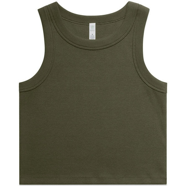 AS Colour Women's Organic Rib Crop Tank | 4064G (Army)