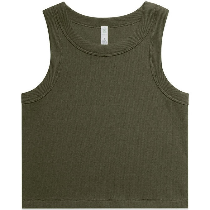 AS Colour Women's Organic Rib Crop Tank | 4064G (Army)