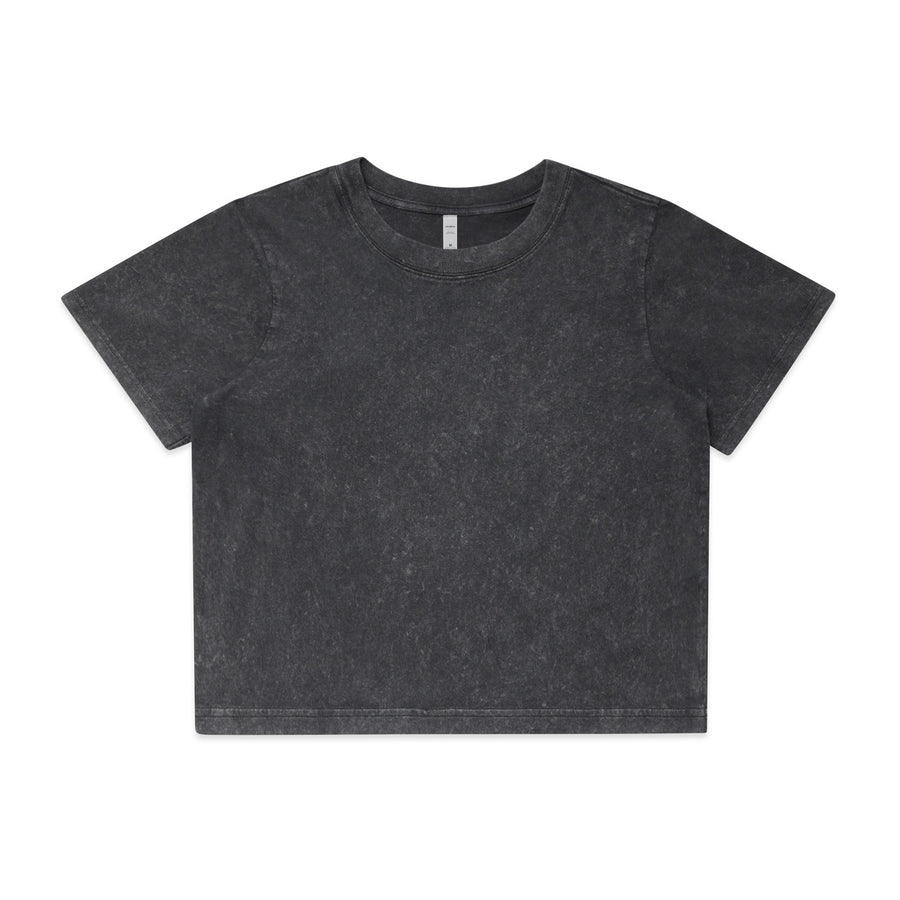 AS Colour Women's Stone Wash Heavy Crop Tee | 4086 (Black Stone)
