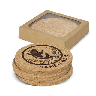 Agogo Oakridge Cork Coaster Round Set of 4 - 113033