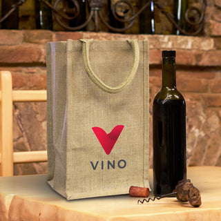 Printwear Jute Four Bottle Wine Carrier - 121997