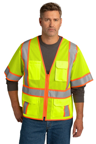 CornerStone ANSI 107 Class 3 Surveyor Mesh Zippered Two-Tone Short Sleeve Vest - CSV106