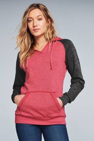 District Women's Lightweight Fleece Raglan Hoodie - DT296