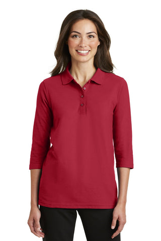 Port Authority Ladies Silk Touch 3/4-Sleeve Polo - L562