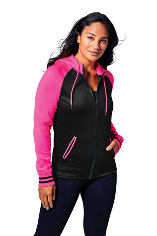 Sport-Tek Ladies Sport-Wick Varsity Fleece Full-Zip Hooded Jacket - LST236