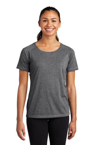 Sport-Tek Ladies PosiCharge Tri-Blend Wicking Scoop Neck Raglan Tee - LST400