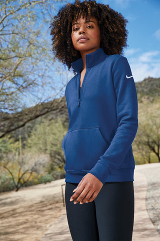 Nike Ladies Club Fleece Sleeve Swoosh 1/2-Zip - NKDX6720