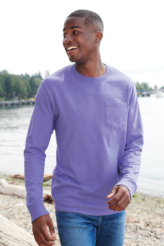 Port & Company Beach Wash Garment-Dyed Long Sleeve Pocket Tee - PC099LSP