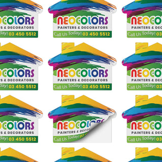 Imprint Labels 70 x 50mm - House Shaped (Clear) — Layout Example