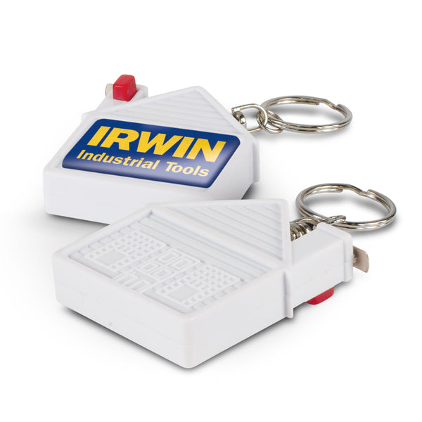 Ridge House Tape Measure Key Ring (White)