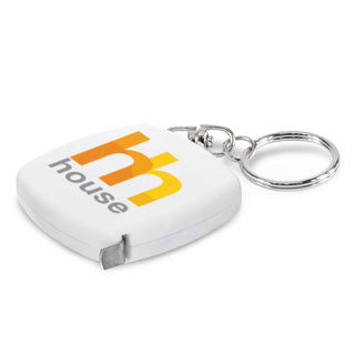 Agogo Tape Measure Key Ring (White)