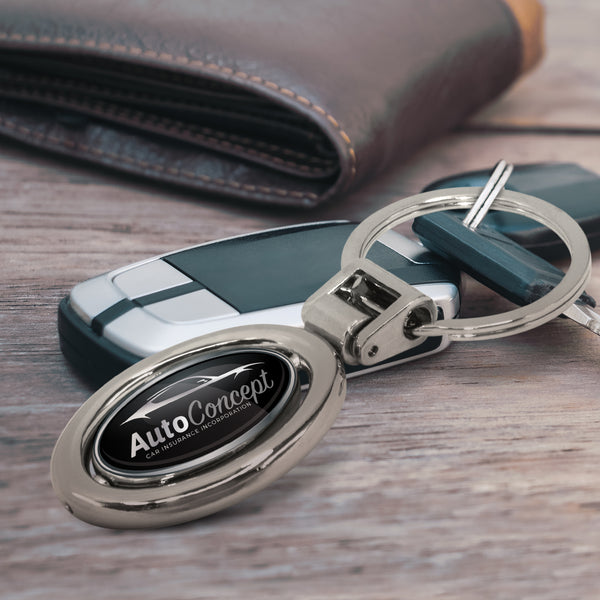 Orbit Spinning Metal Key Ring (Shiny Chrome)