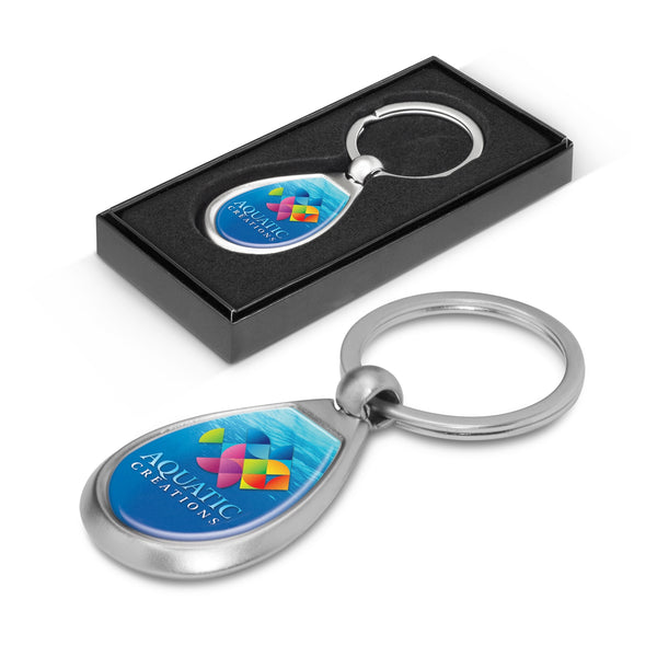 Teardrop Metal Key Ring (Satin Chrome)
