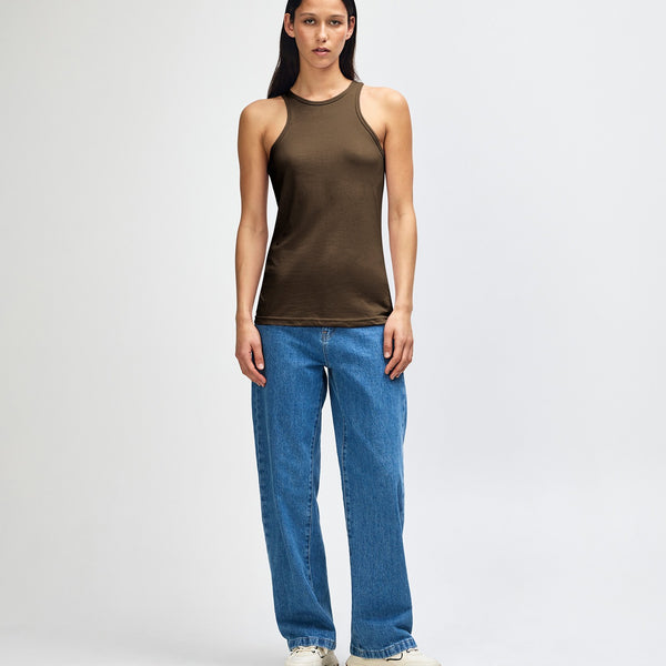 American Apparel 101CVC Tank Top (Heather Army)